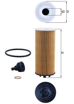 BMW 1 Seri F40/X1 Seri F48/X2 Seri F39/İ8 Roadster I15 Yağ Filtresi Mahle OX 1238D-11428593186