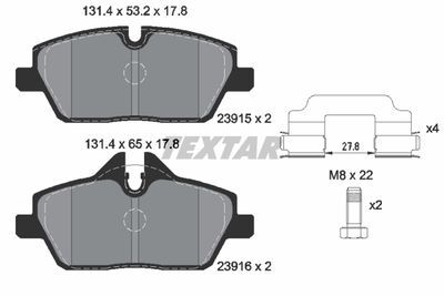 MINI Clubvan R55/Coupe R58/Roadster R59 Fren Balatası Ön Textar 2391503-34106884263