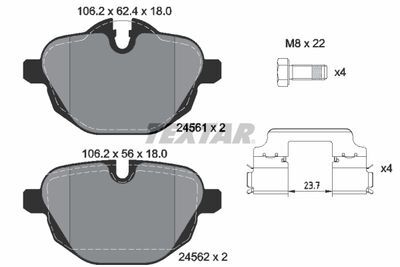 BMW X3 Seri G01 Fren Balatası Arka Textar 2456101