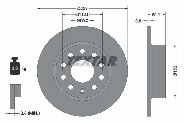 SKODA Octavia Fren Diski Arka Textar 92120903-1K0615601K