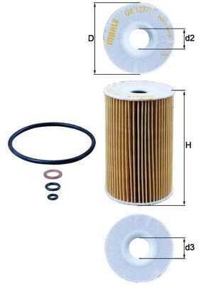 BMW 3 Seri E30/36/46/Cabrio E30/36 Yağ Filtresi  E104HD43 Mahle OX 127/1D-11421716192